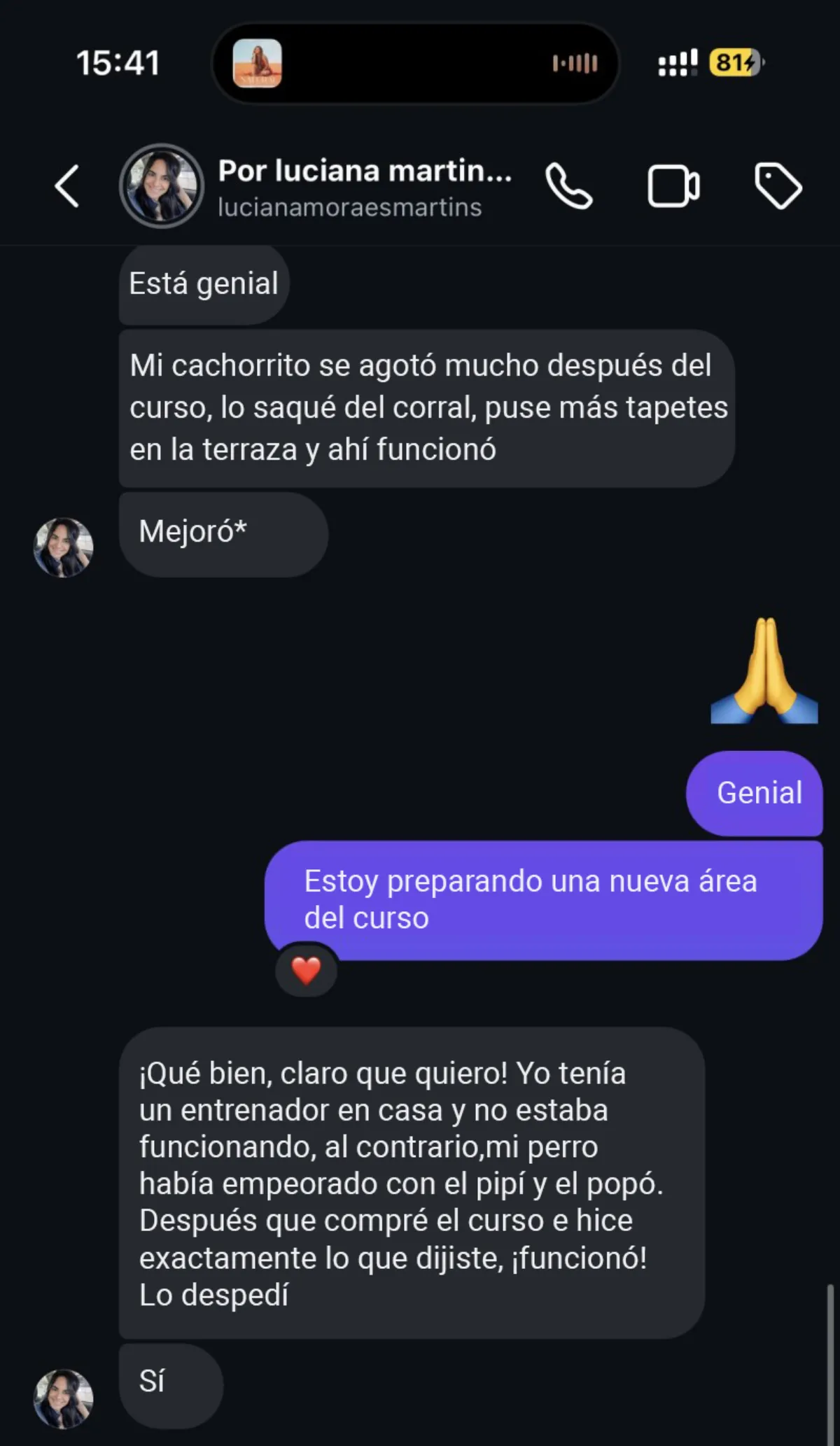 Luciana y su perro